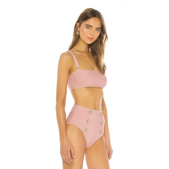 JONATHAN SIMKHAI Piped Luxe Strap Bikini Top M - Picture 4 of 8